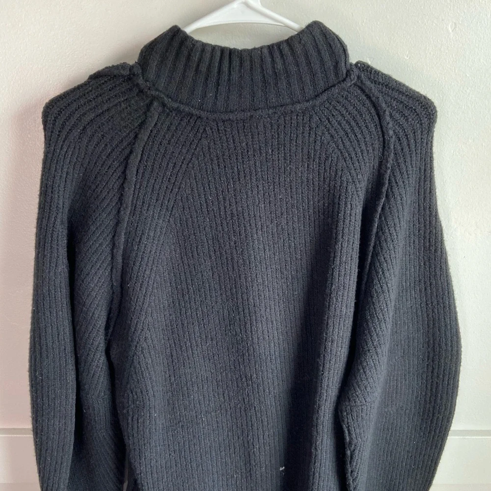 NWOT Free People Black Sunbeam Oversize Turtleneck Sweater